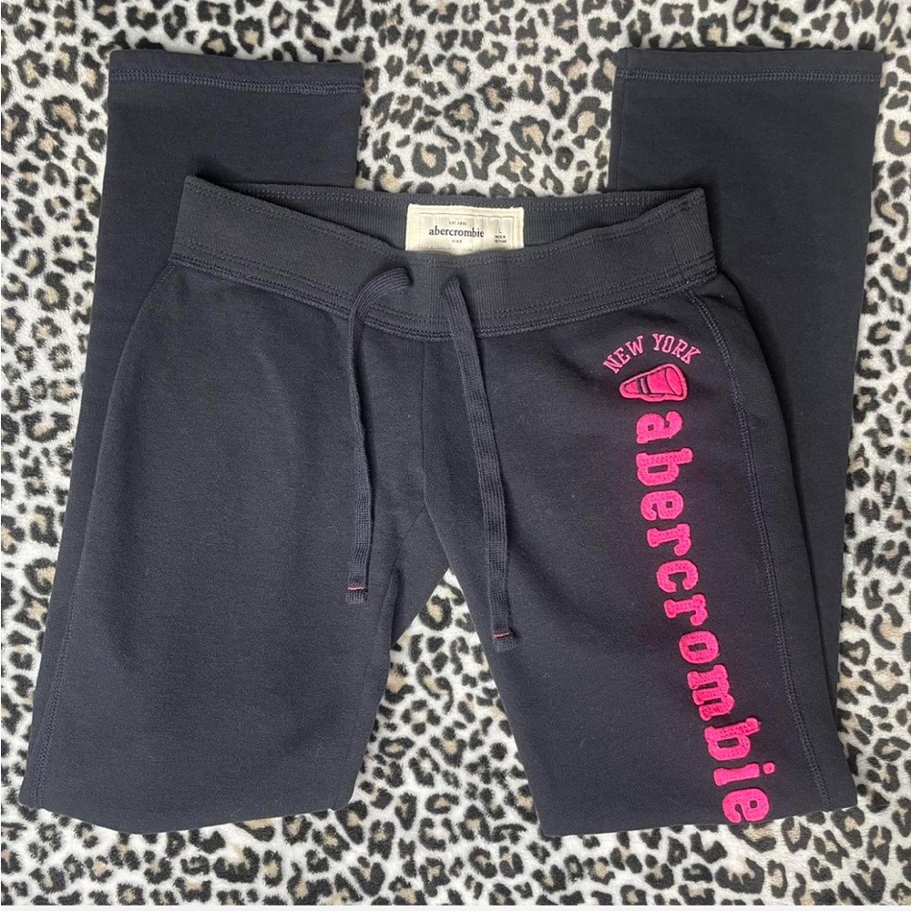 Abercrombie & Fitch low rise black Joggers with Pink Logo vintage